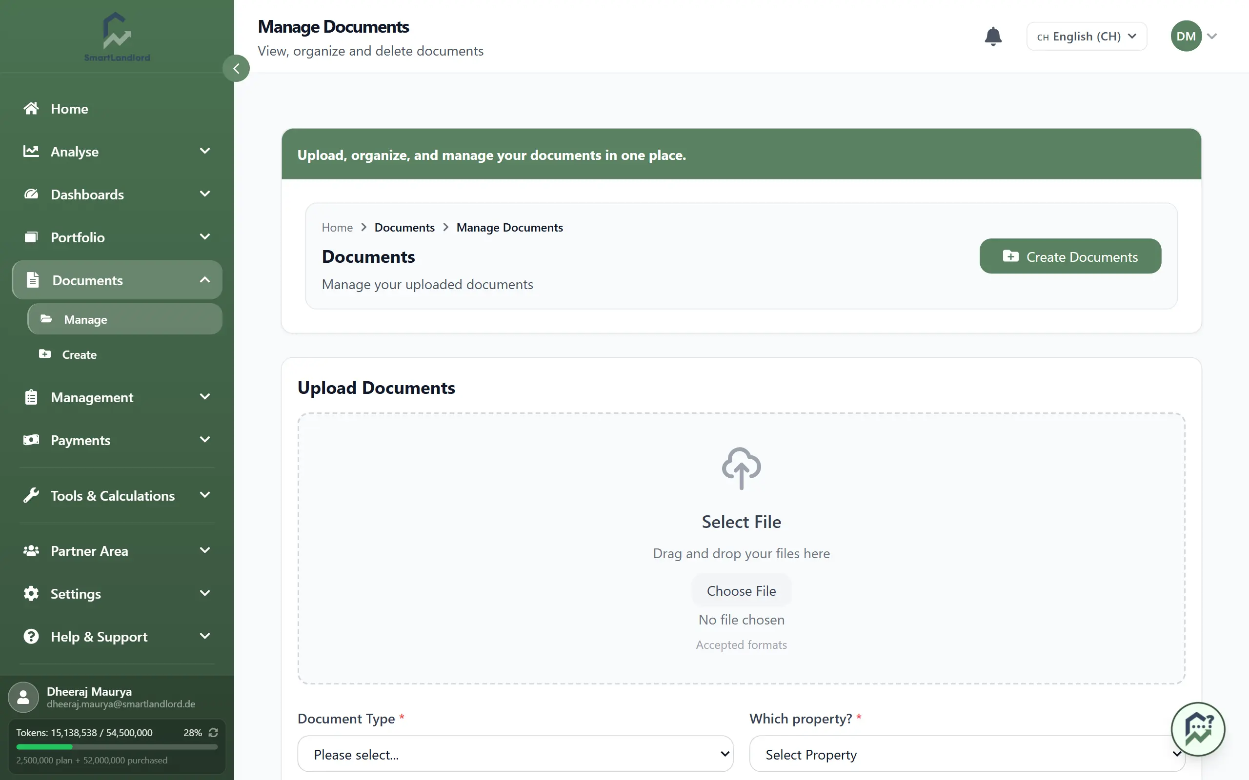 Manage documents overview