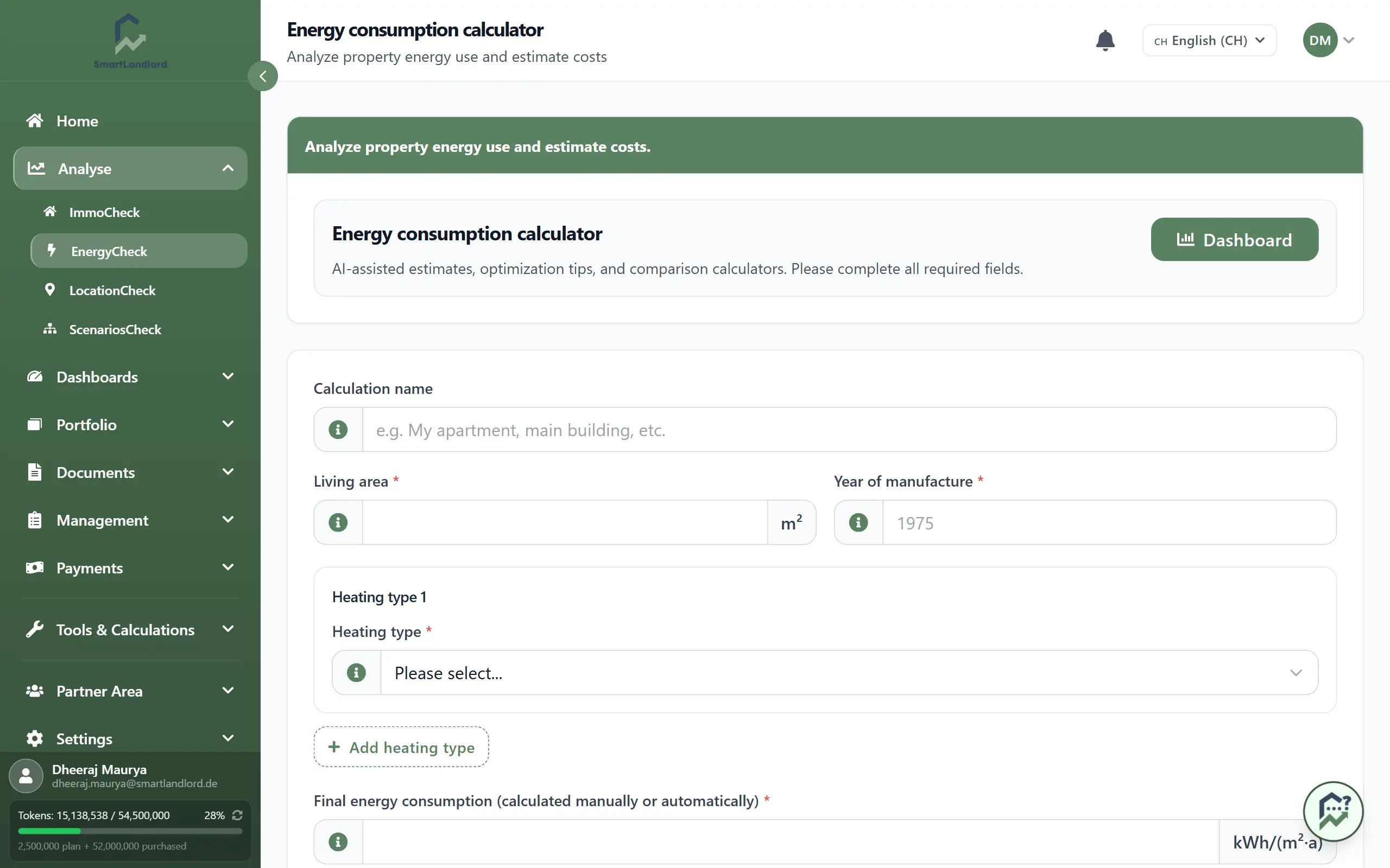 Energy check form