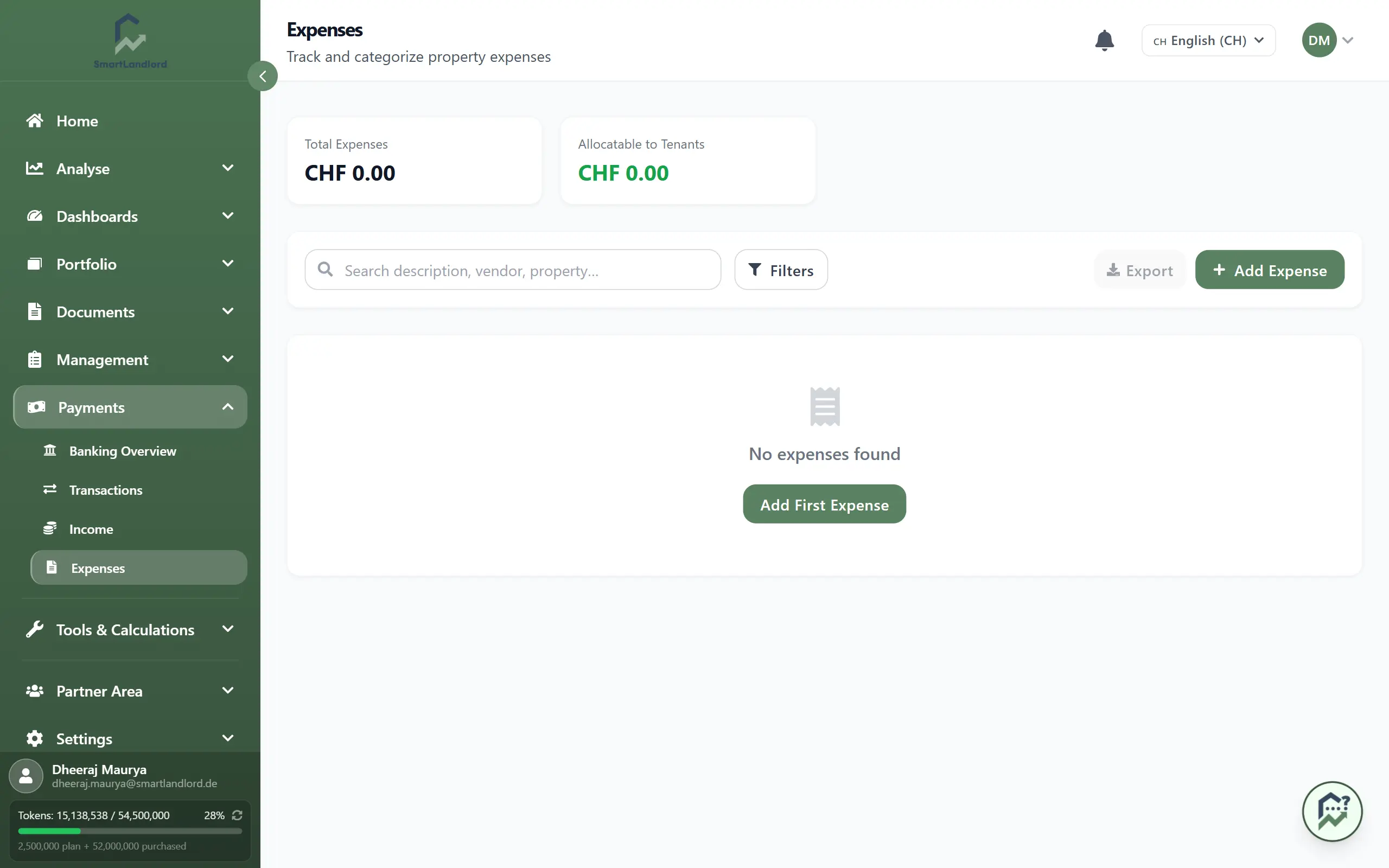 Expenses overview