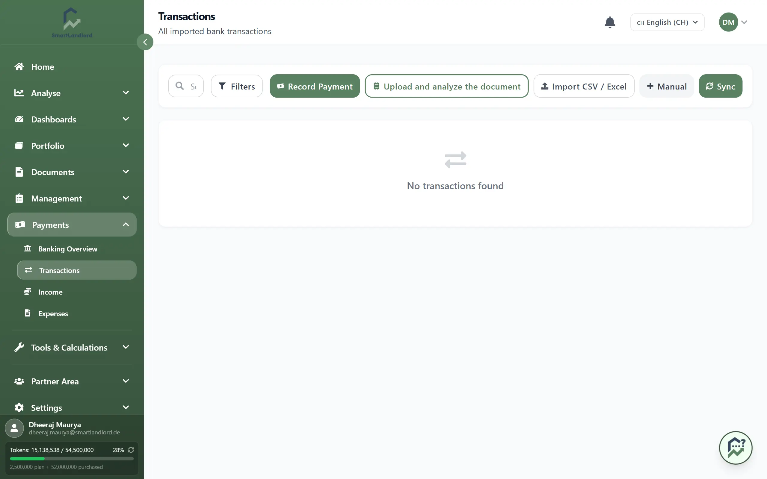Transactions overview