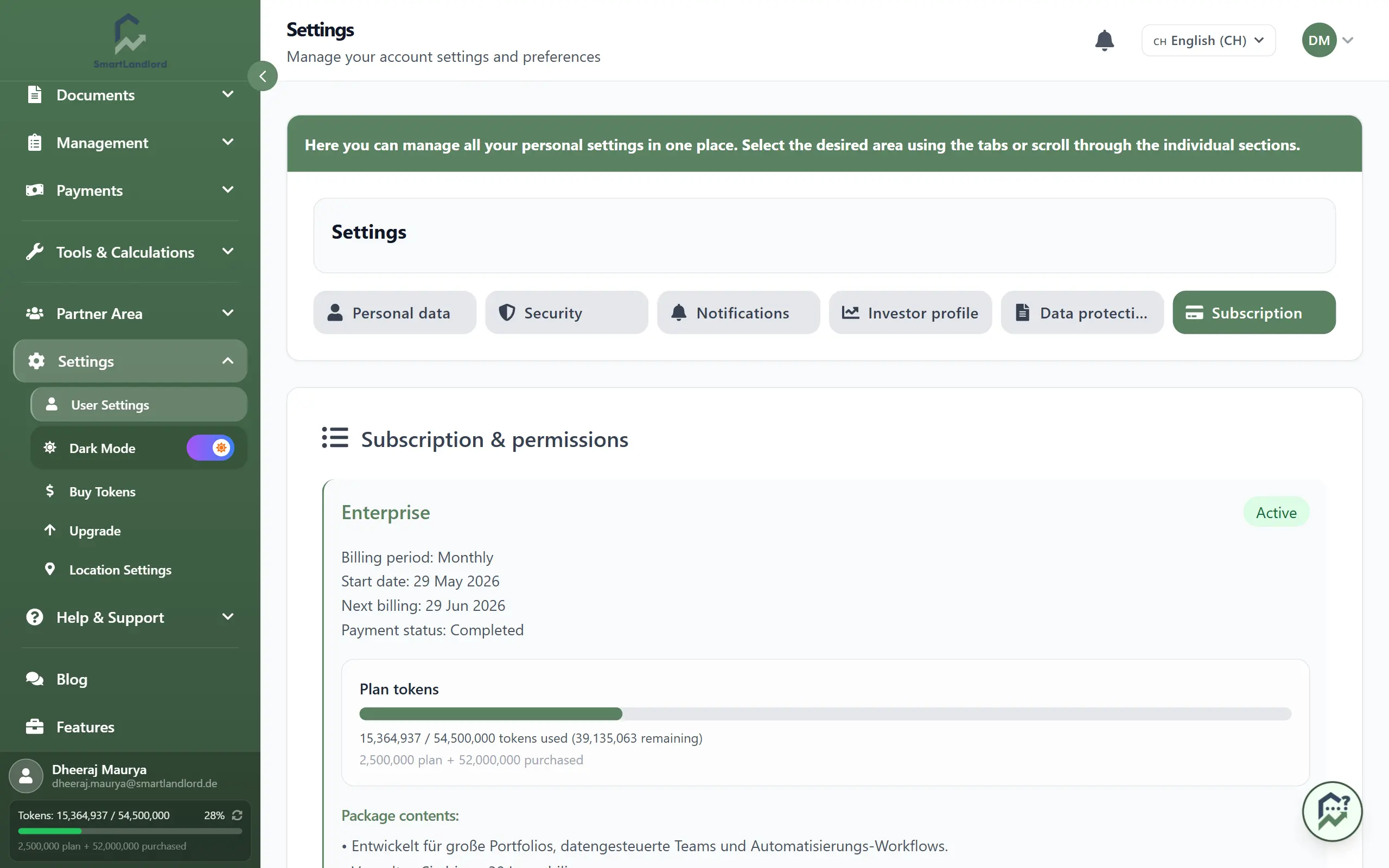 Subscription overview