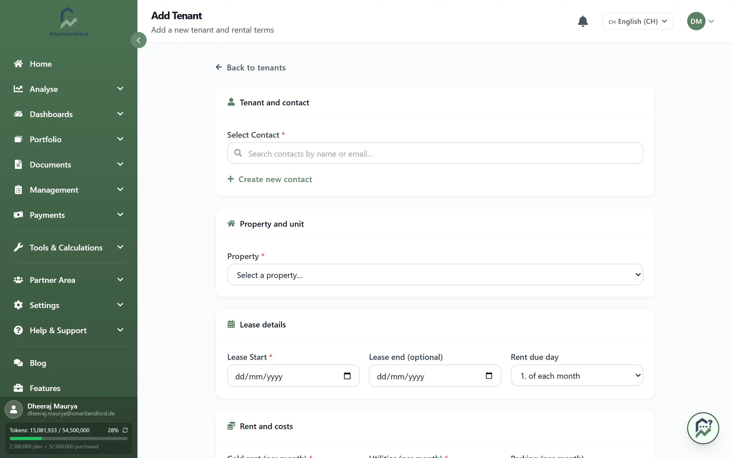 Add tenant